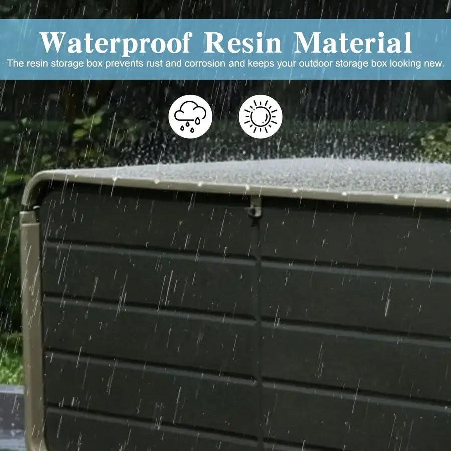 Resin Deck Box Outdoor Storage Waterproof Lockable Bin by S And B Enterprise