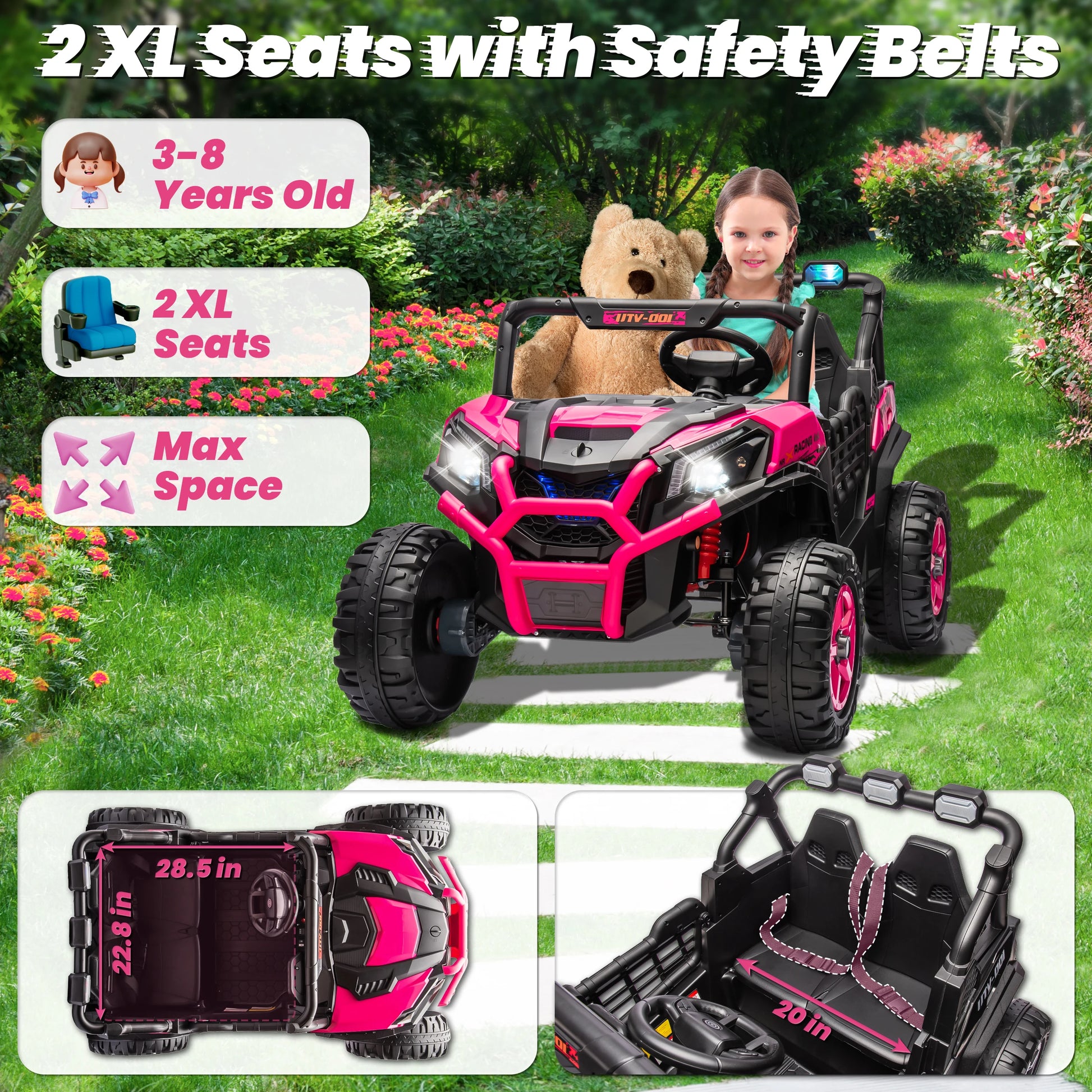 Joyracer 24V 2-Seater Ride On Toy Car Off-Road UTV by S And B Enterprise