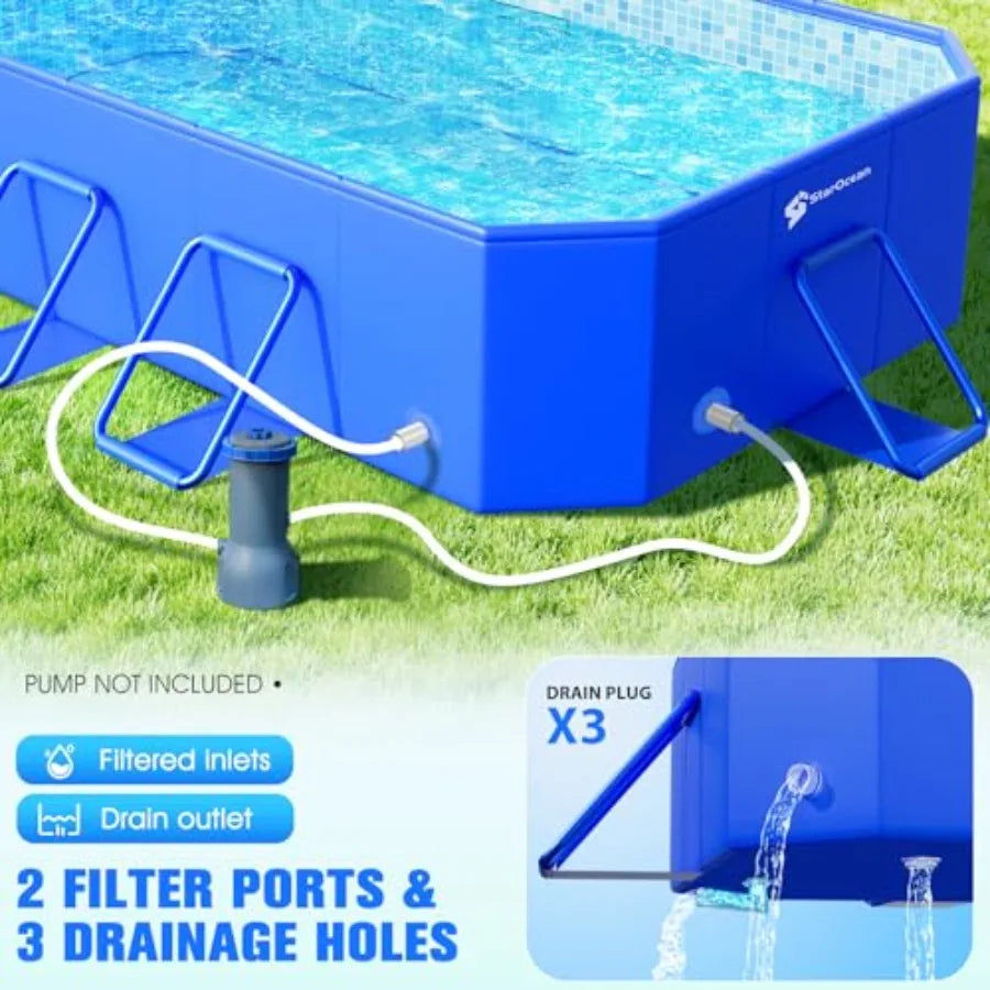Large Foldable Non Inflatable Pool For Kids And Adults