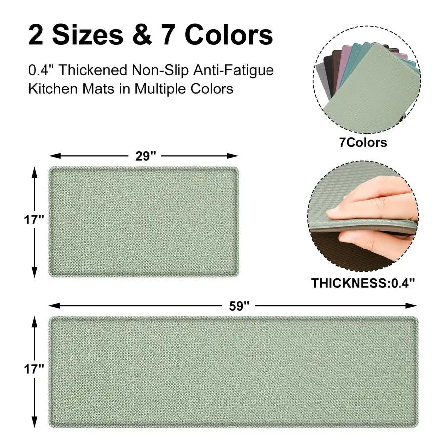 Anti Fatigue Kitchen Mats Set Of 2 Cushioned Washable
