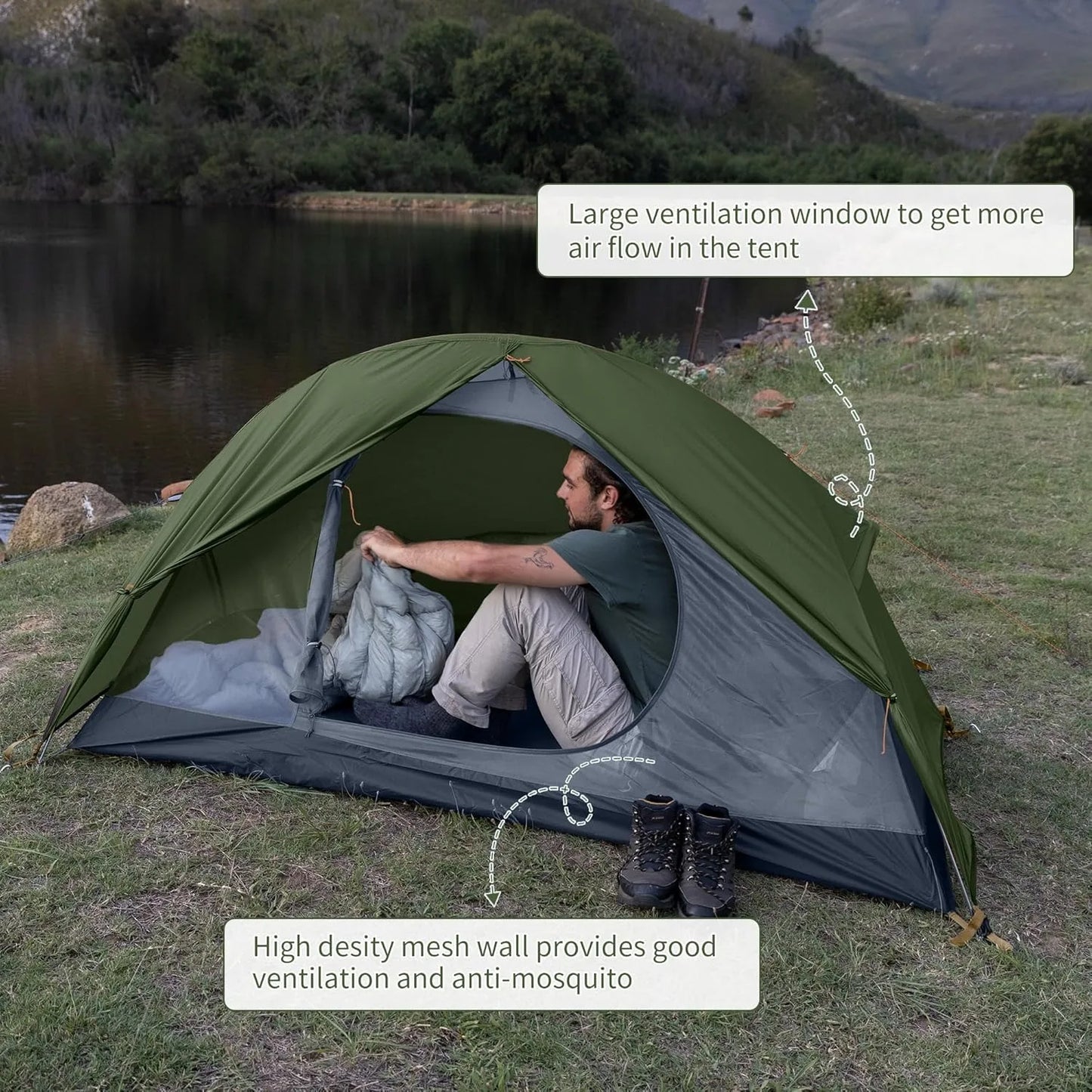 Naturehike One Person Cycling Tent Ultralight Waterproof Double Layer Camping