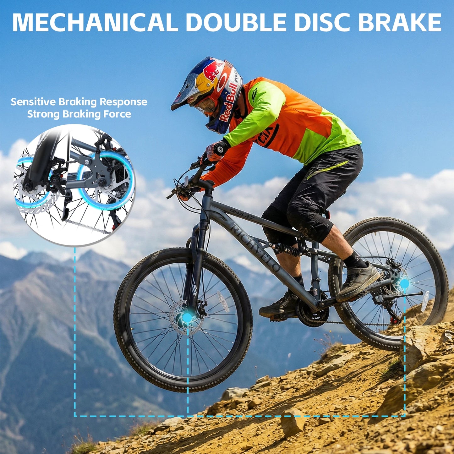 Ecarpat Mountain Bike Full Suspension Unisex 21 Speed Dual Disc Brakes by S And B Enterprise