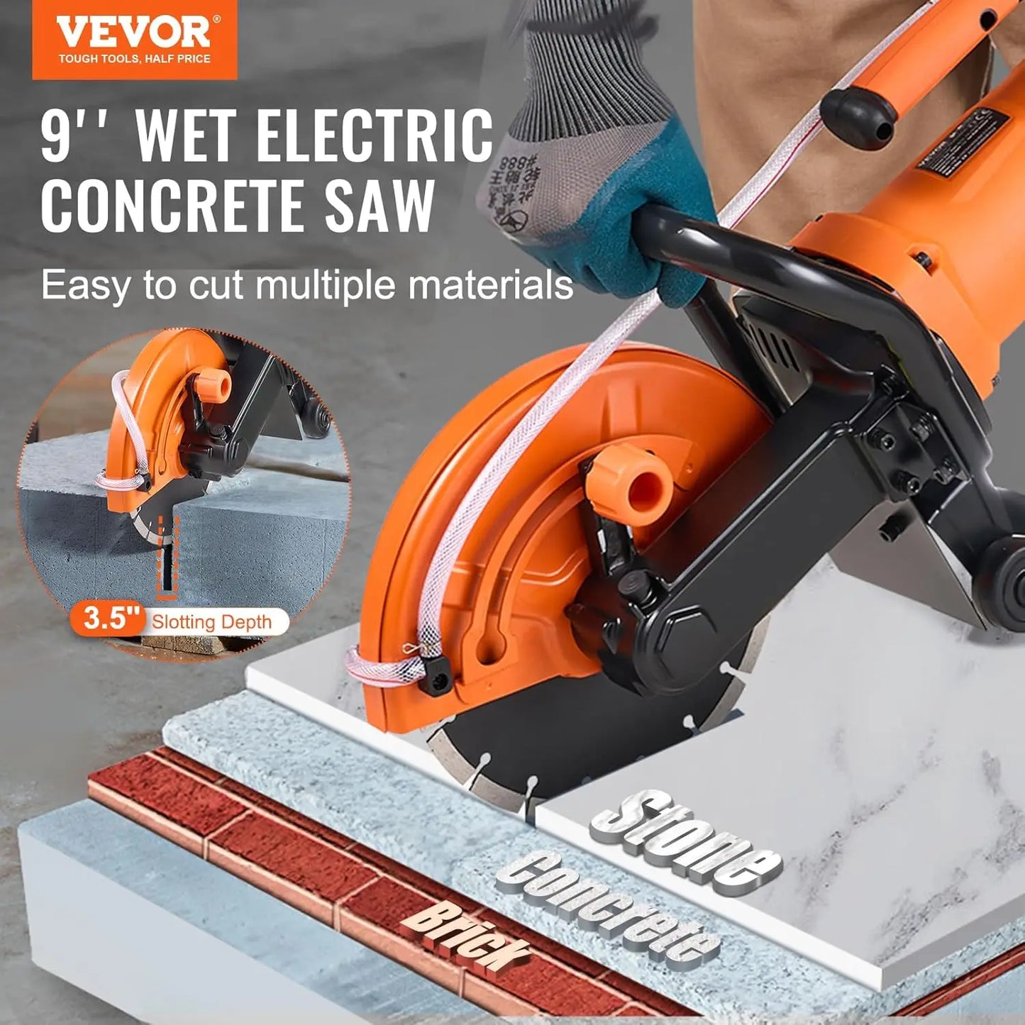 Concrete Circular Saw With Wet Dry Cutting And Water Pump