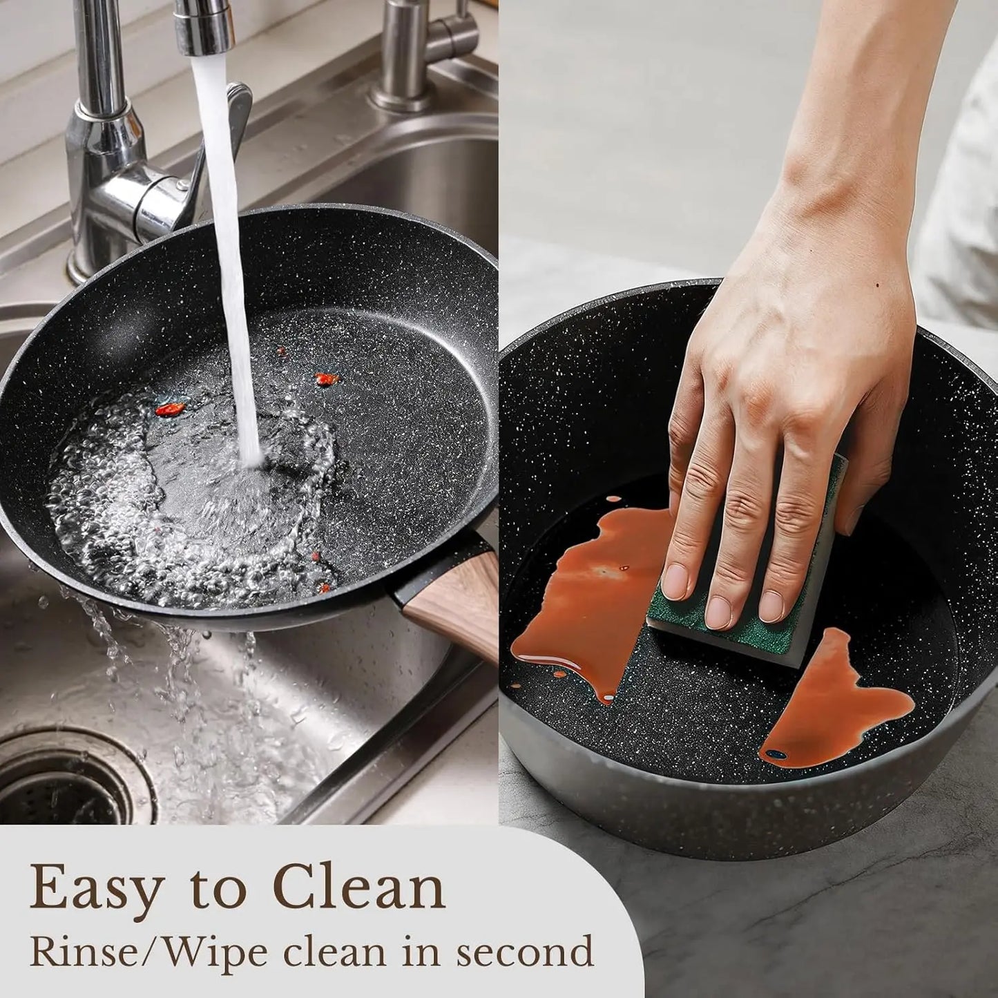 Nonstick Ceramic Cookware Set Induction Compatible PFAS Free