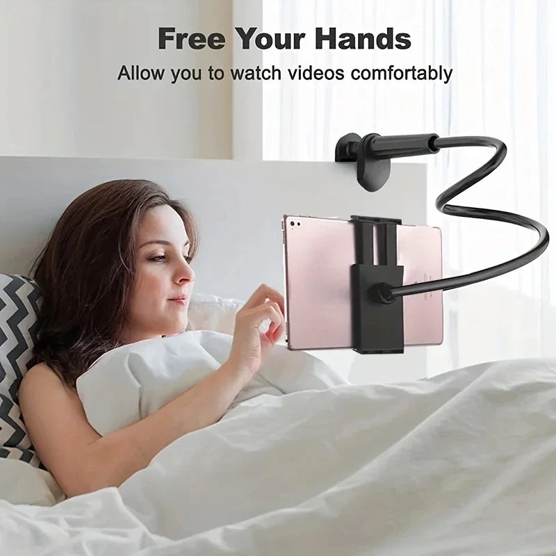 Lazy Bedside Desktop Live Foldable 70cm Mobile Phone Tablet Clip Stand Headrest Holder for IPad Samsung Tabs Xiaomi ASUS by S And B Enterprise