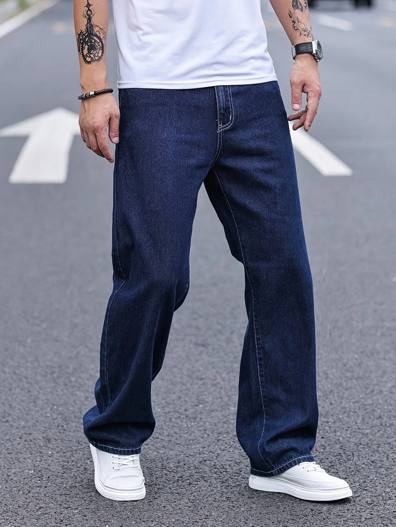 Men's Loose Fit Cargo Jeans Hip Hop Streetwear Style