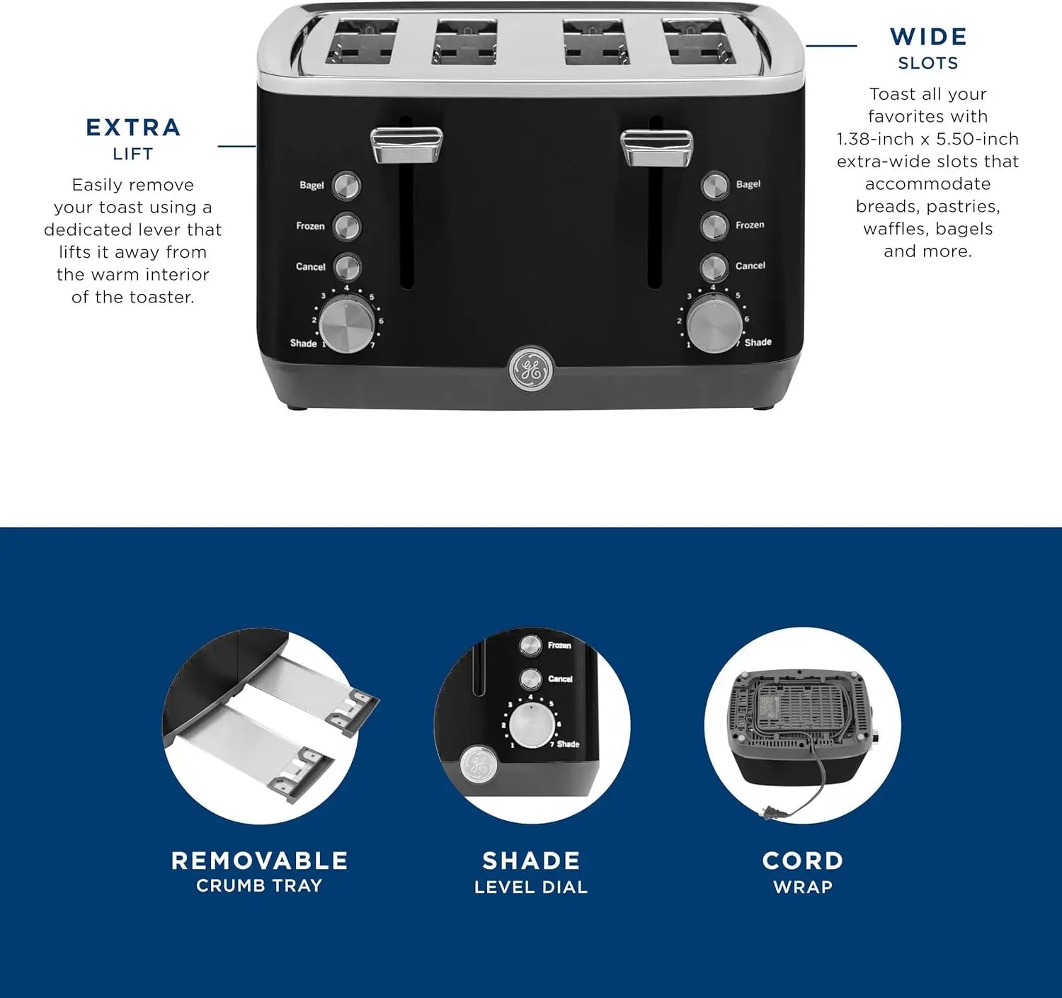XMSJ Toaster With Extra Wide Slots For Bagels And Bread by S And B Enterprise