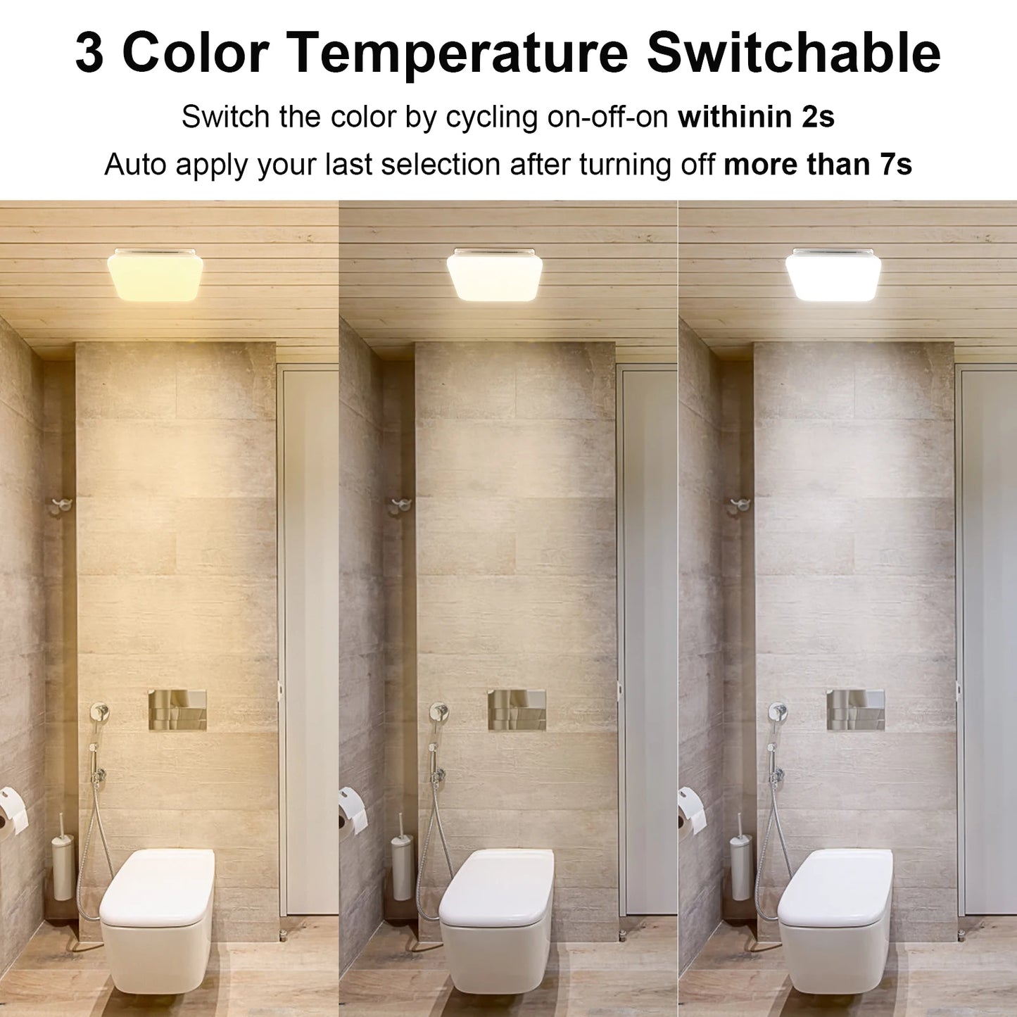 110 CFM Bathroom Exhaust Fan With Light 3 Mode Lighting