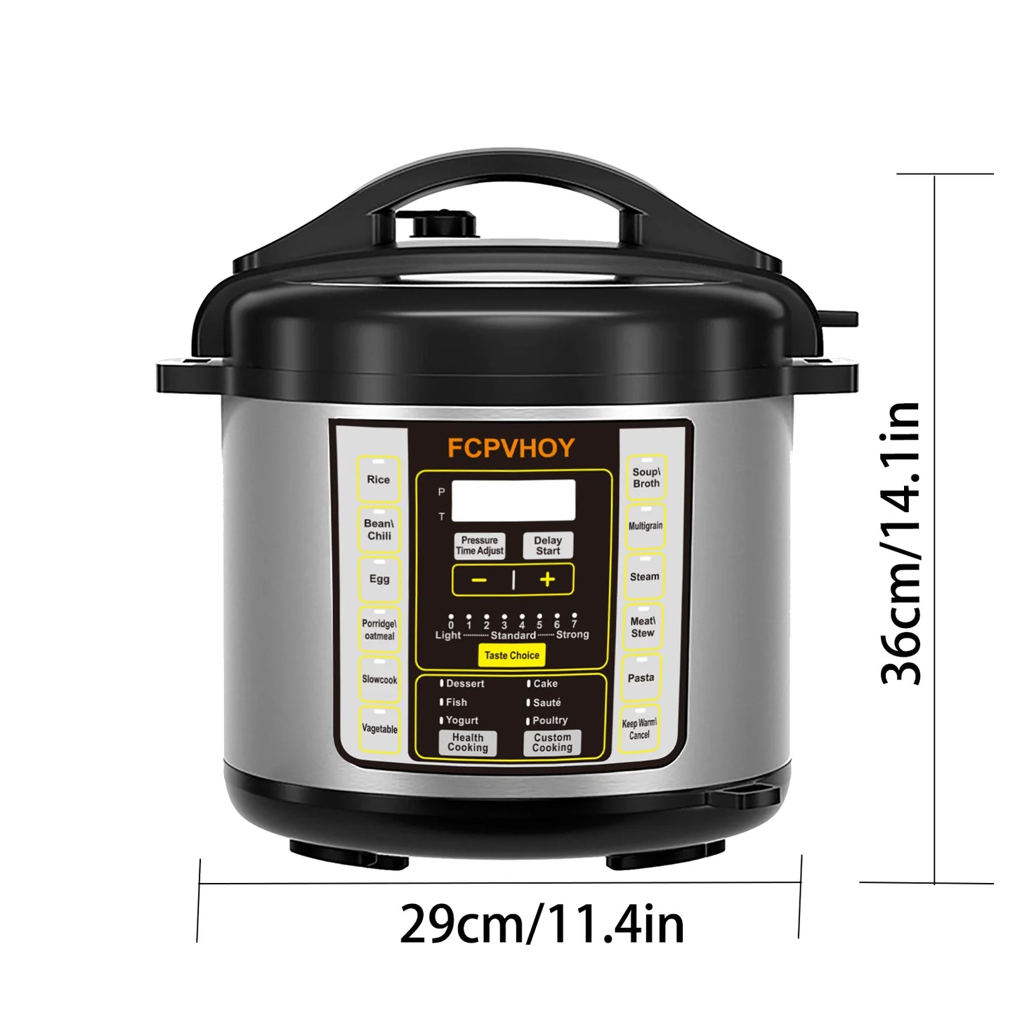 Electric pressure cooker 6 Qt by S And B Enterprise, stainless steel 304 liner, 9-in-1 multi cooker with safer venting
