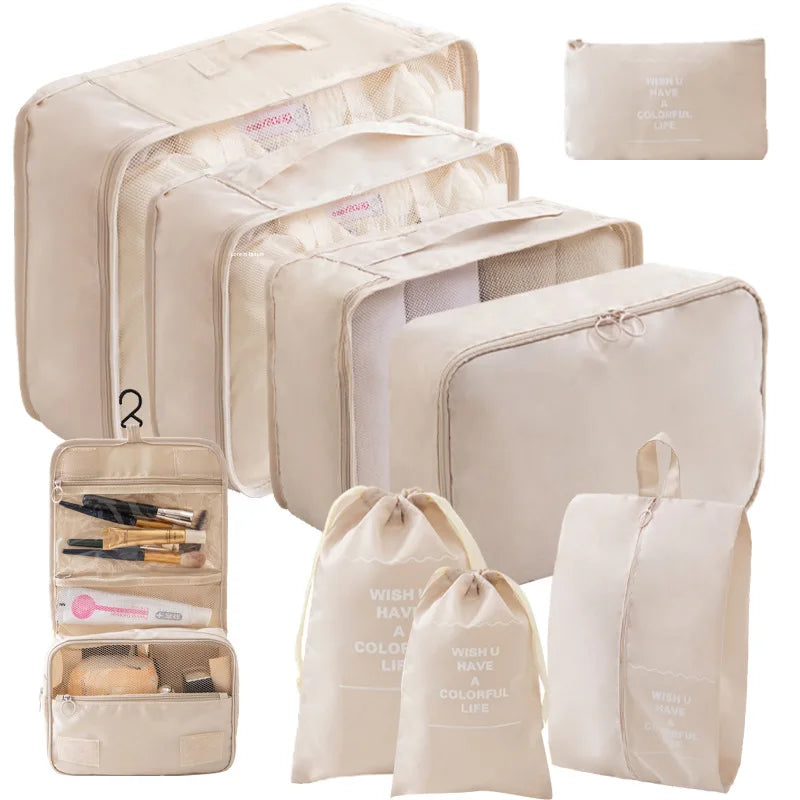 Travel Packing Cube Set 7/8/9 Pcs Polyester Organizer by S And B Enterprise