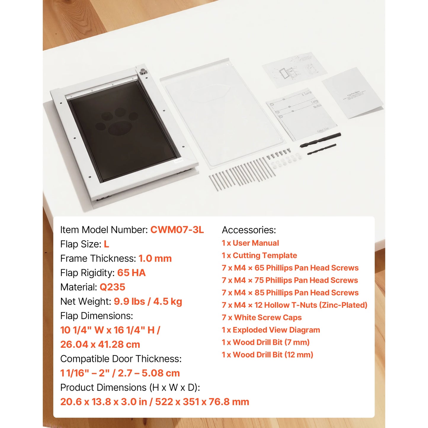 SucceBuy Pet Door With Magnetic Flaps And Metal Frame Weatherproof