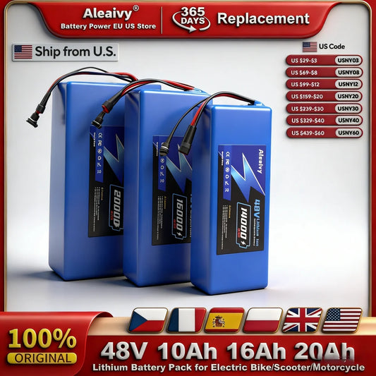 Aleaivy 48V Battery Pack For Electric Bikes Scooters