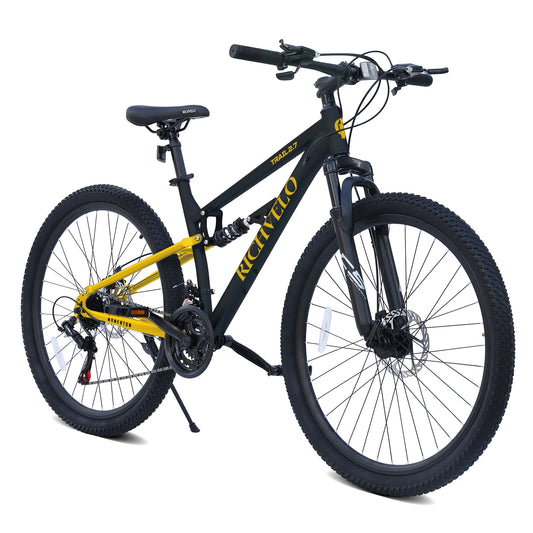 Ecarpat Mountain Bike Full Suspension Unisex 21 Speed Dual Disc Brakes by S And B Enterprise