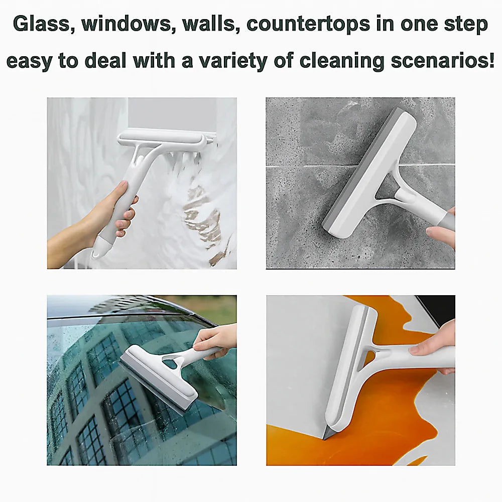 3-In-1 Multifunctional Window Squeegee Glass Wiper With Spray Bottle Scrubber by S And B Enterprise