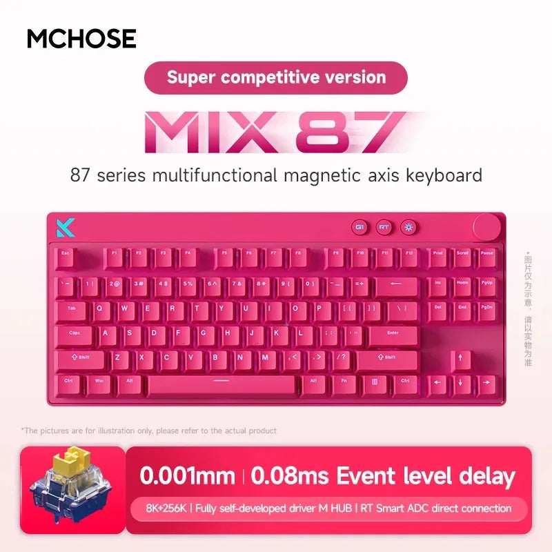 Mchose Mix87 Magnetic Swtich Keyboard Wired Gaming Keyboard 8K+256K Esport 0.08ms Low Latency E-Sports Custom Gamer Accessories by S And B Enterprise