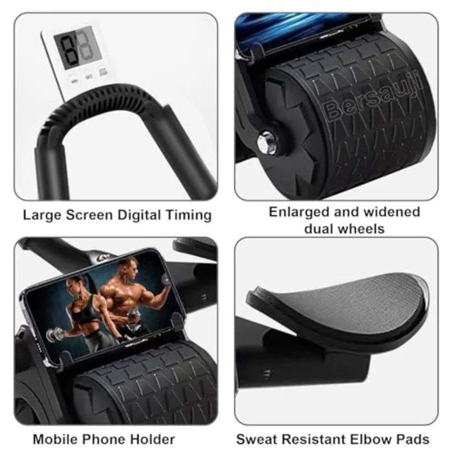 Upgraded Ab Roller Wheel With Knee Support And Timer