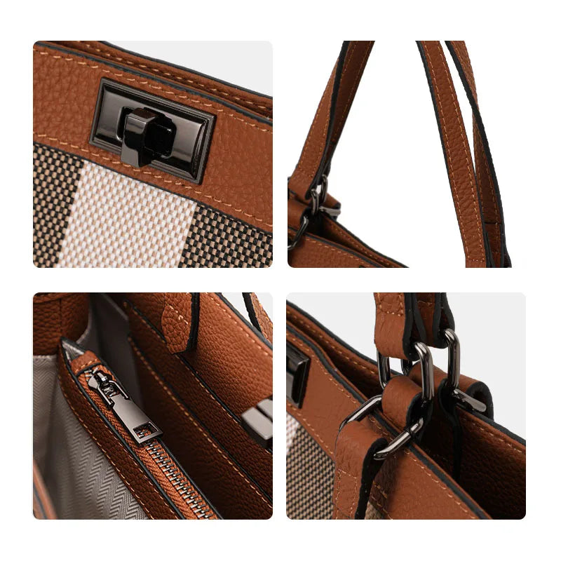 Aidrani Plaid Tote Bag For Women Large Capacity Handbag by S And B Enterprise