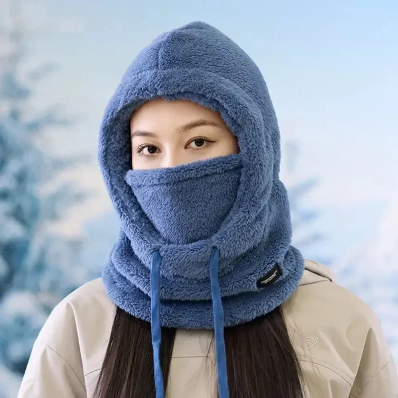 Unisex Winter Thermal Balaclava Ski Mask With Drawstring Windproof