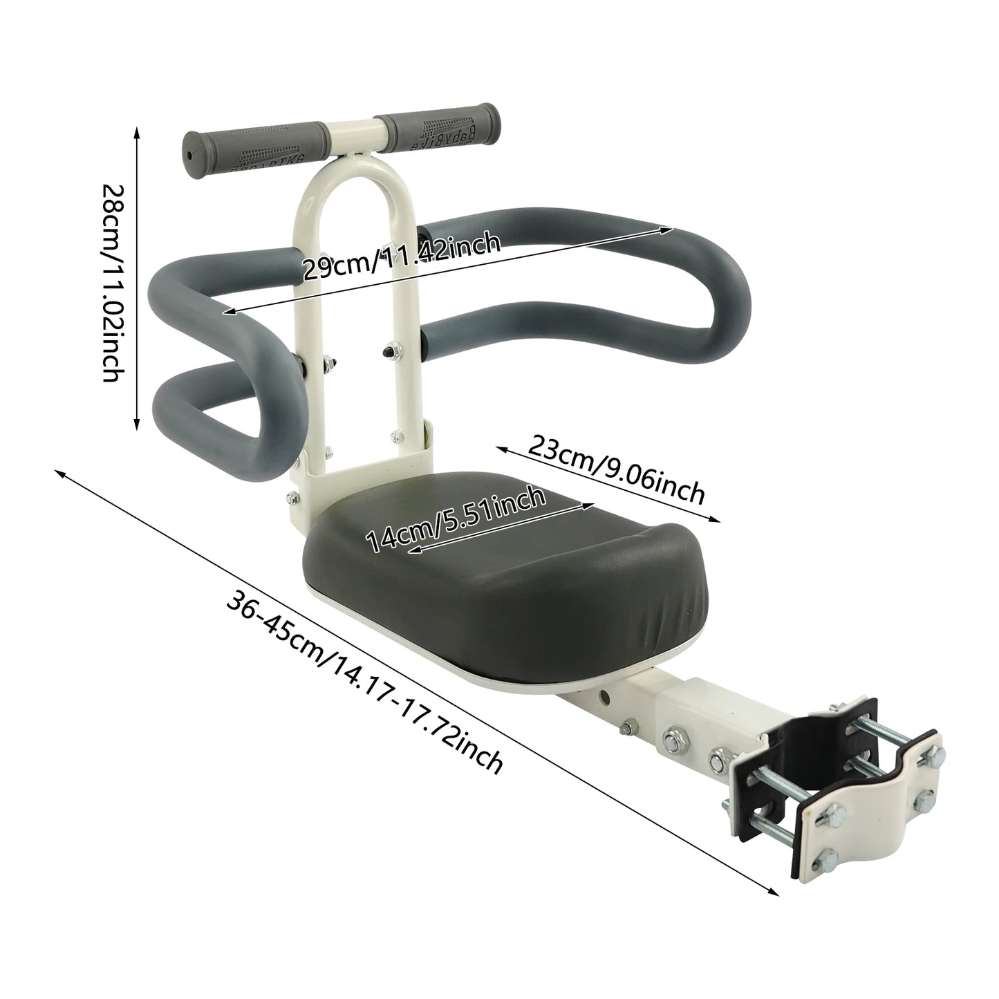 Adjustable Child Electric Scooter Seat Front-Mounted Child Bike Seat with Armrests & Guardrails for Safe Urban Rides by S And B Enterprise