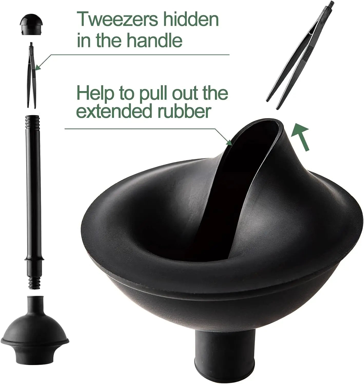 2 In 1 Toilet Brush And Plunger Set With Silicone Brush Head Strong Suction Rubber Cup Space Saving Bathroom Cleaning Tool With Storage Holder Toilet Brush Toilet Plunger Bathroom Cleaning Tools by S And B Enterprise