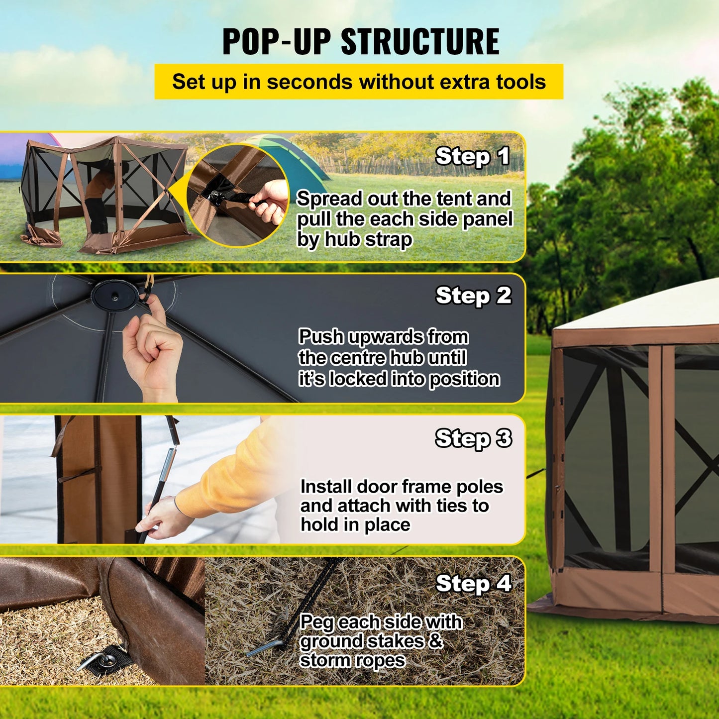 SucceBuy Pop Up Gazebo Canopy Shelter For Camping Outdoor by S And B Enterprise