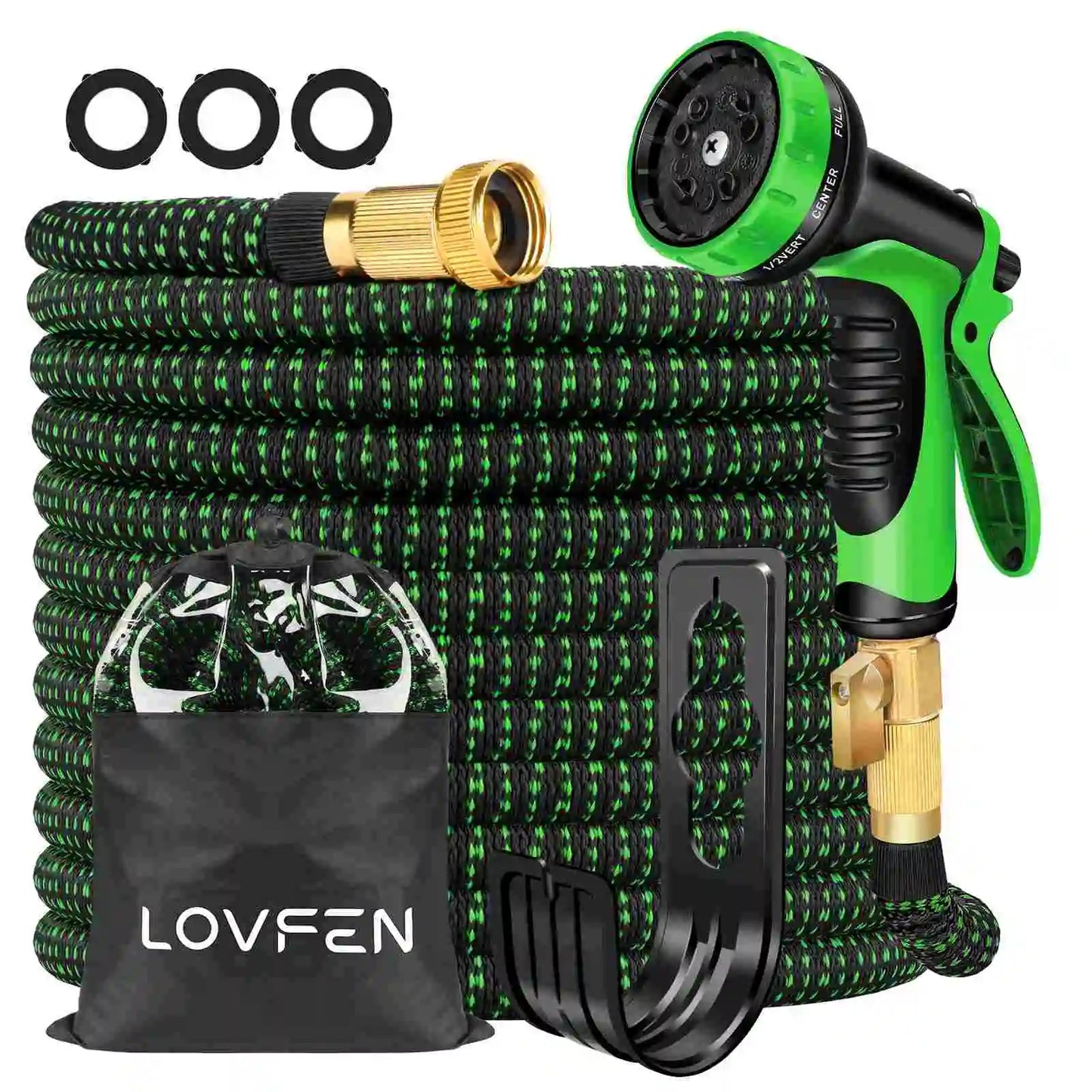 Expandable Water Hose With Ten Pattern Sprayer Nozzle For Garden