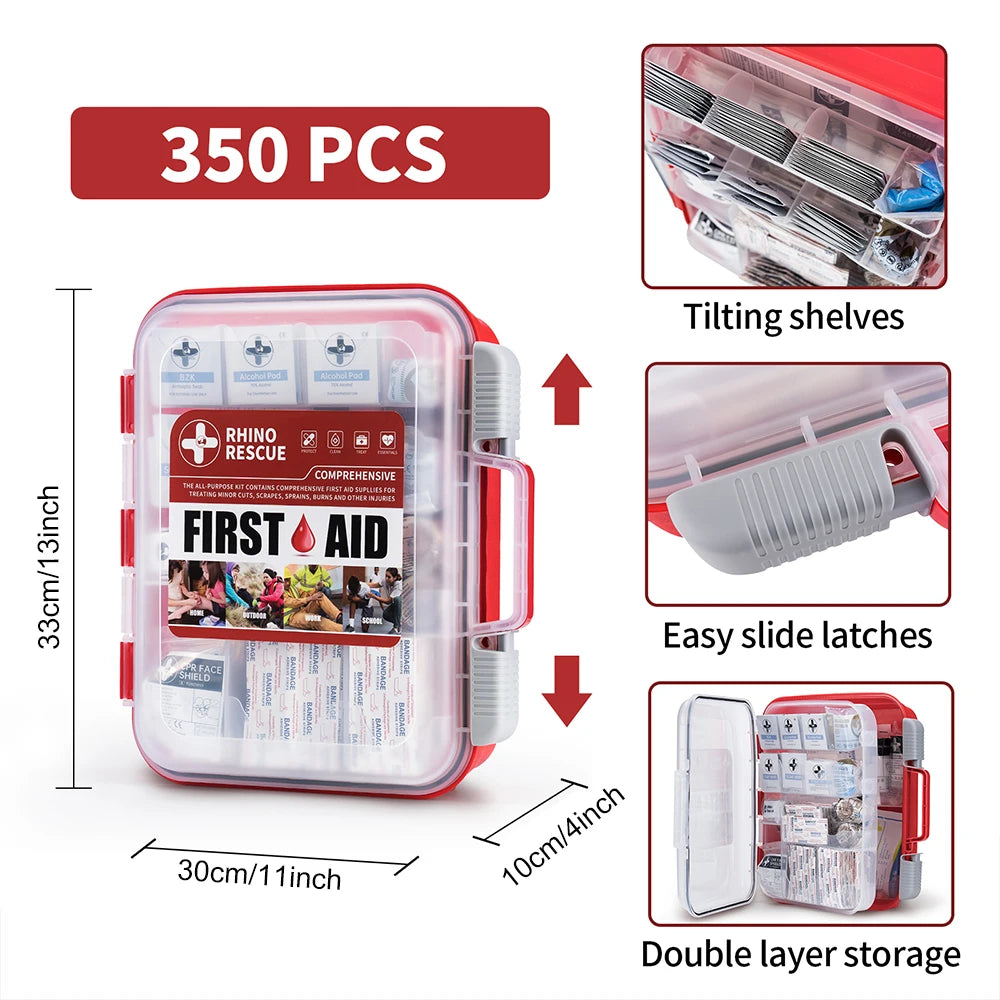 Rhino Rescue All-Purpose First Aid Kit for Home and Office
