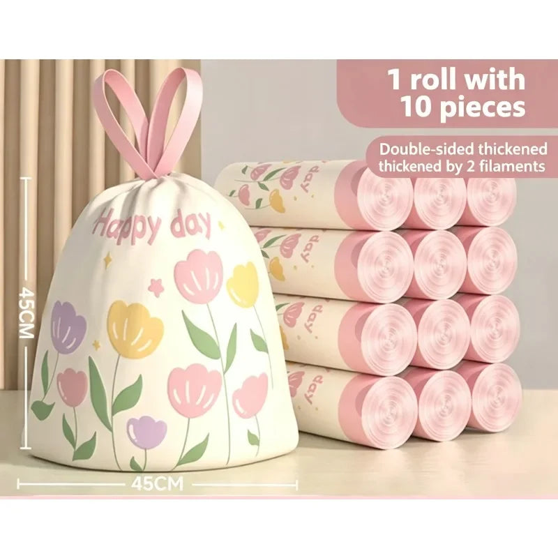 Scented Drawstring Trash Bags 50 Pack Thickened High Density Multipurpose
