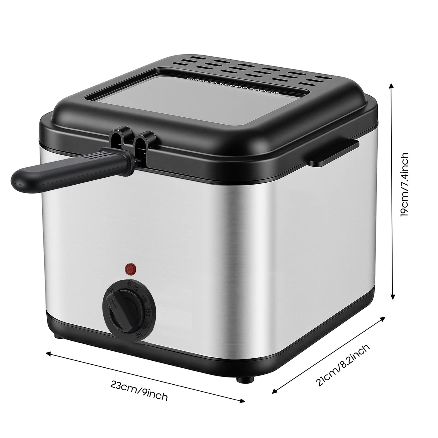 Deep Fryers 2.64Gal Large Capacity Electric Deep Fryer 1000W Fast Heating Stainless Steel Triple Layer Insulation Anti-Scald Rustproof Durable Home Kitchen 110V Commercial Grade Cooking Oil Fryer by S And B Enterprise