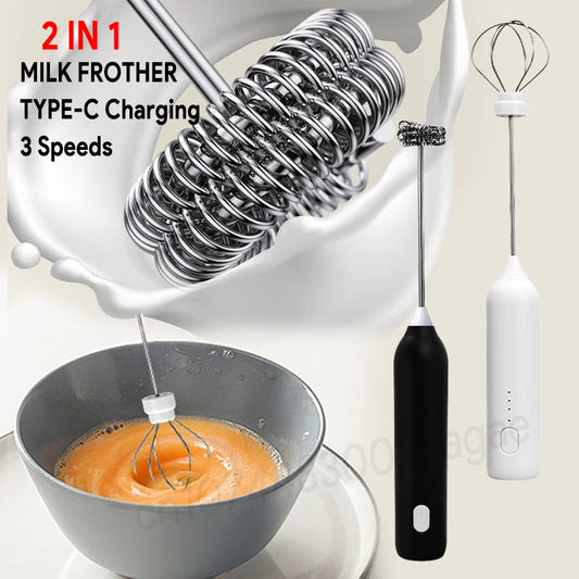 Upgraded Electric Coffee Frother And Milk Whisk USB Rechargeable by S And B Enterprise