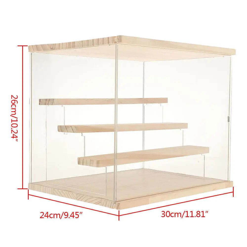Clear Acrylic Display Case Countertop Box Organizer Dustproof Showcase by S And B Enterprise