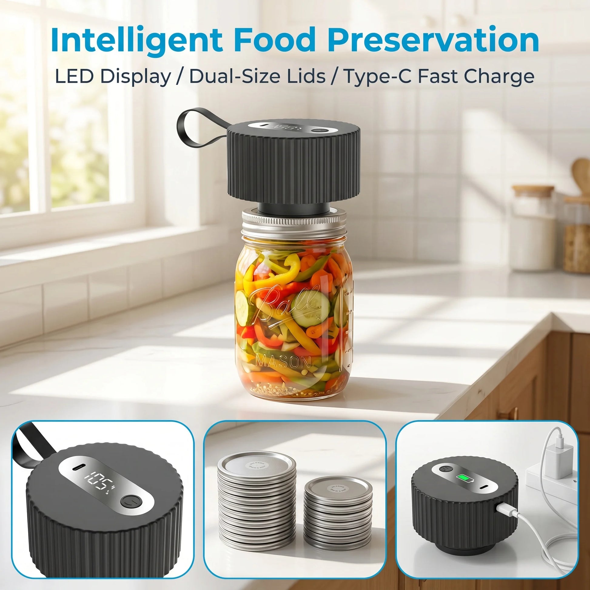Three In One Electric Mason Jar Sealing Machine With Lids by S And B Enterprise