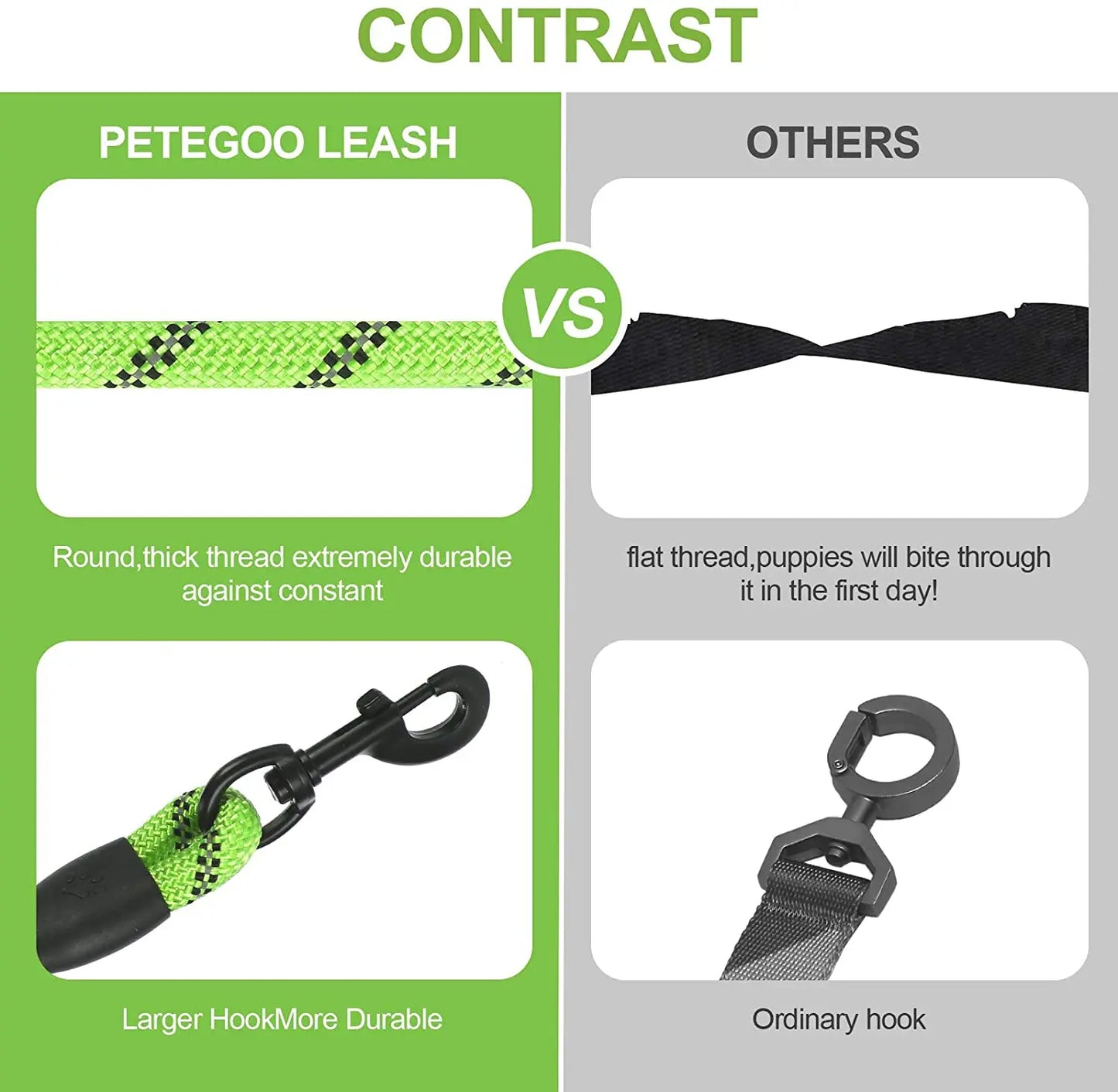 Pet Leash Reflective Strong Dog Leash 1.5M Long with Comfortable Padded Handle Heavy Duty Training Durable Nylon Rope Leashes by S And B Enterprise