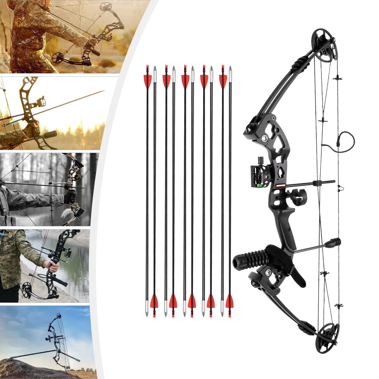 Compound Bow Arrow Set Right Hand Archery 30-55lb Draw 310FPS by S And B Enterprise