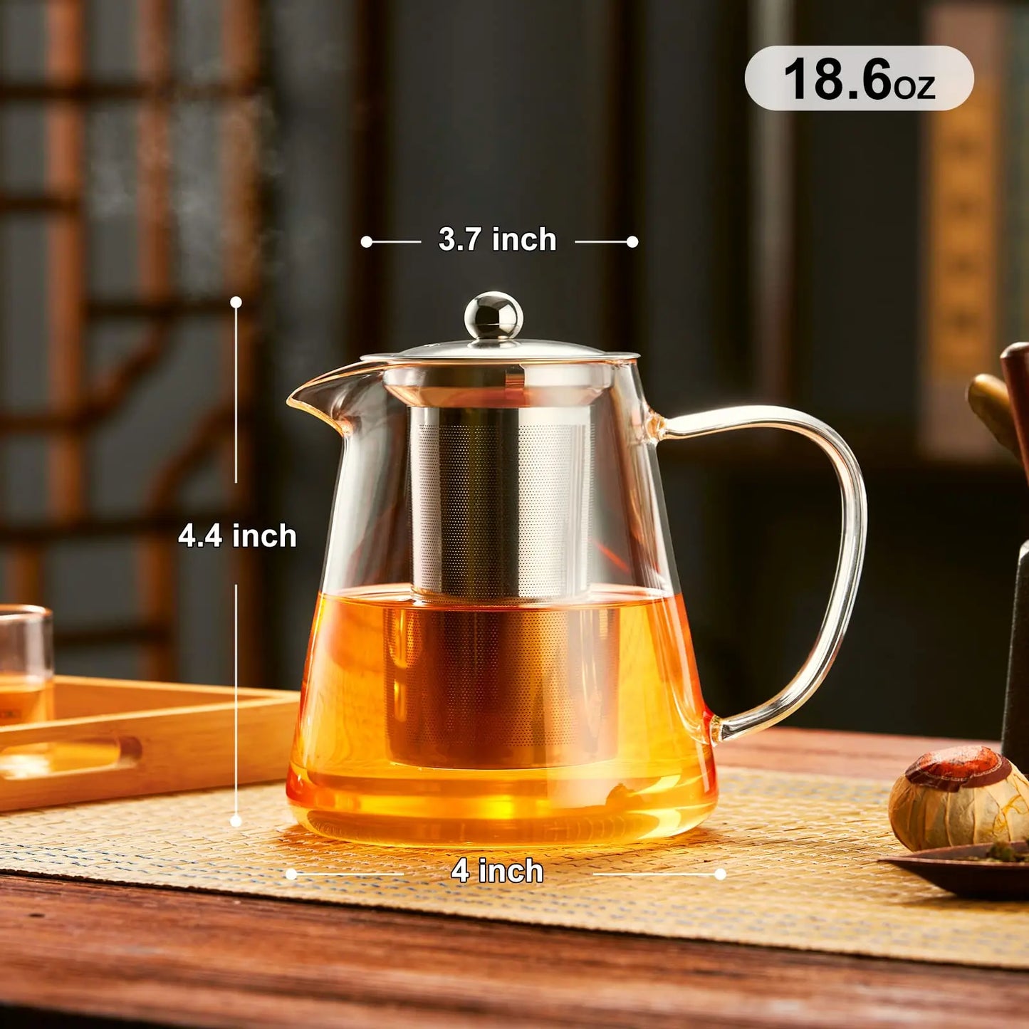 Glass Teapot Stovetop With Removable Stainless Steel Infuser For Camping by S And B Enterprise