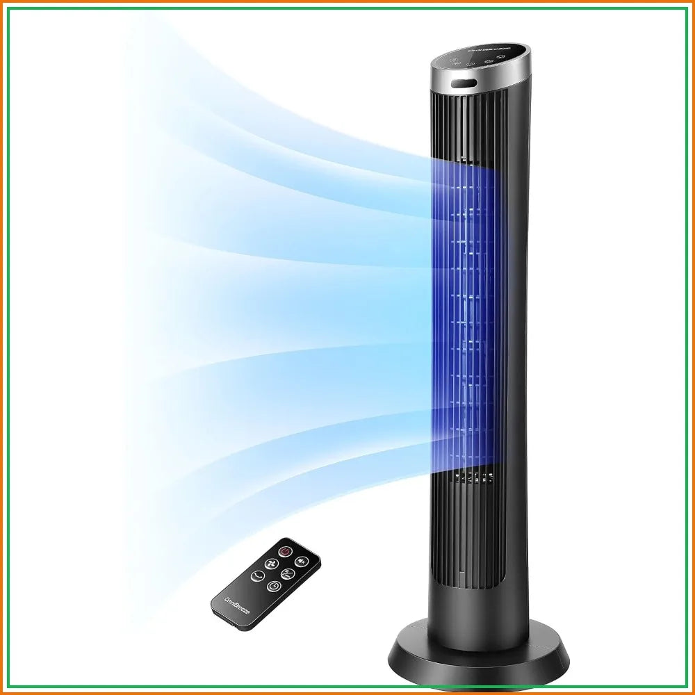 36 Inch Tower Fan with Remote, LED Display, Quiet Bladeless Floor Fan for Living Room & Bedroom by S And B Enterprise