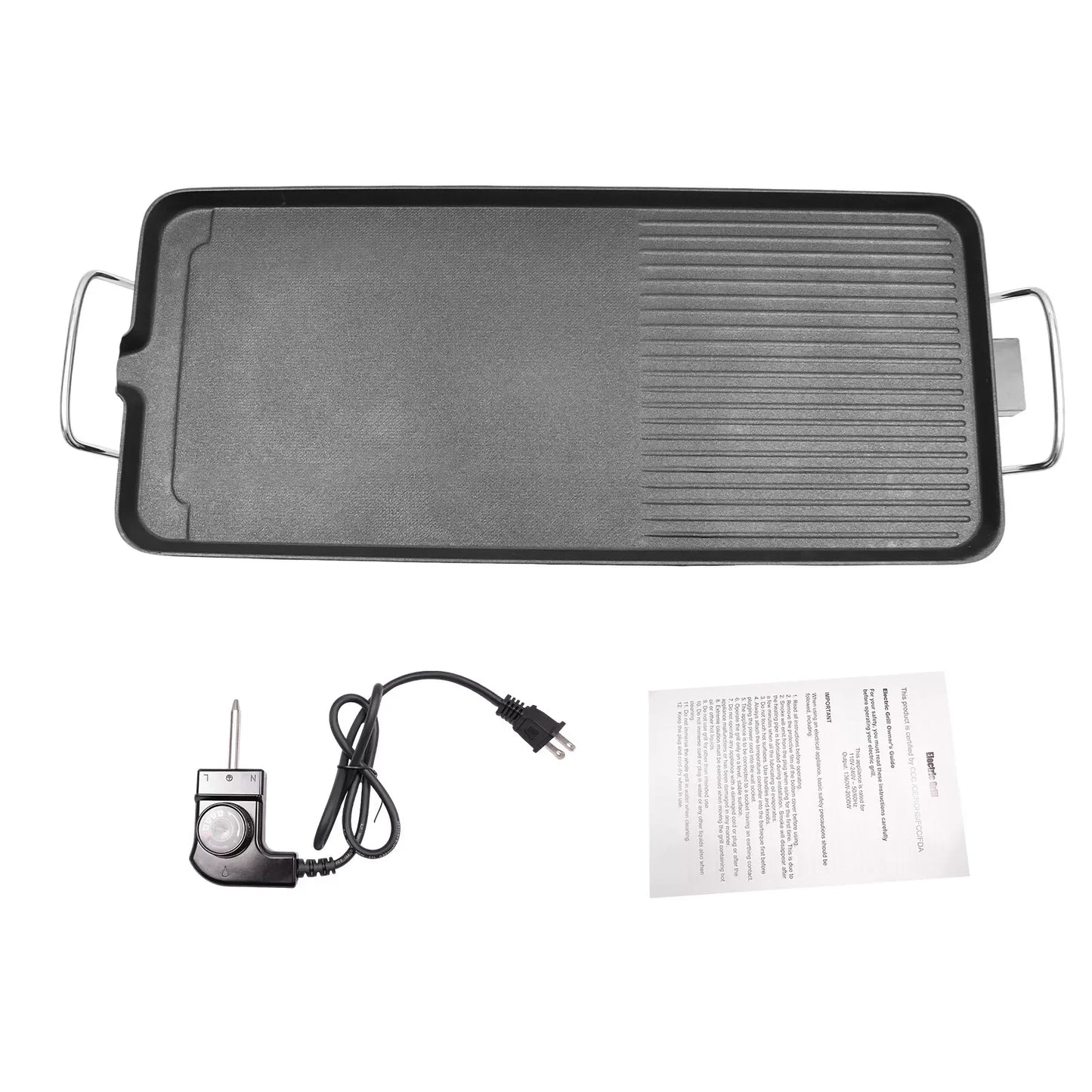 Bymaocar Smokeless Outdoor Electric Grill Portable Tabletop 1500W