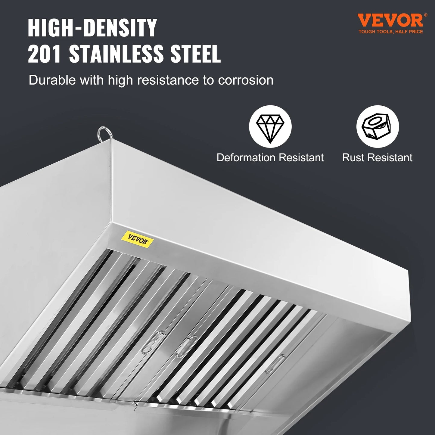 SucceBuy Commercial Stainless Steel Exhaust Hood For Kitchen