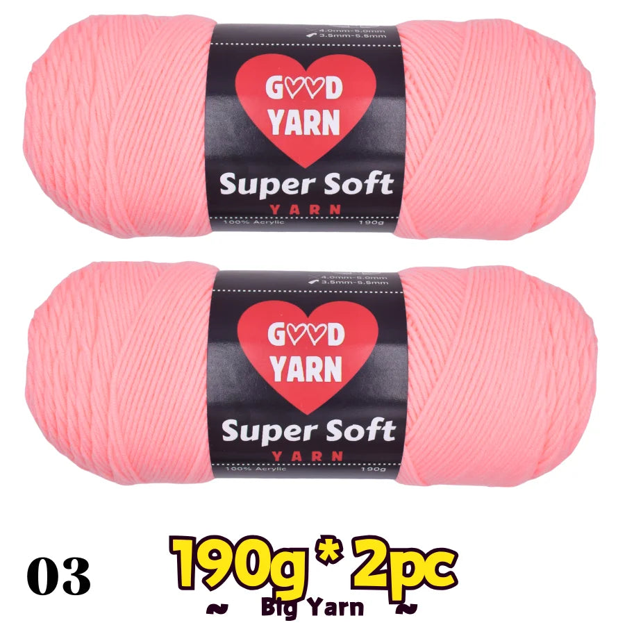 Two pink Swallow Velvet yarn skeins with GOOD YARN label, 100% acrylic for crochet and knitting