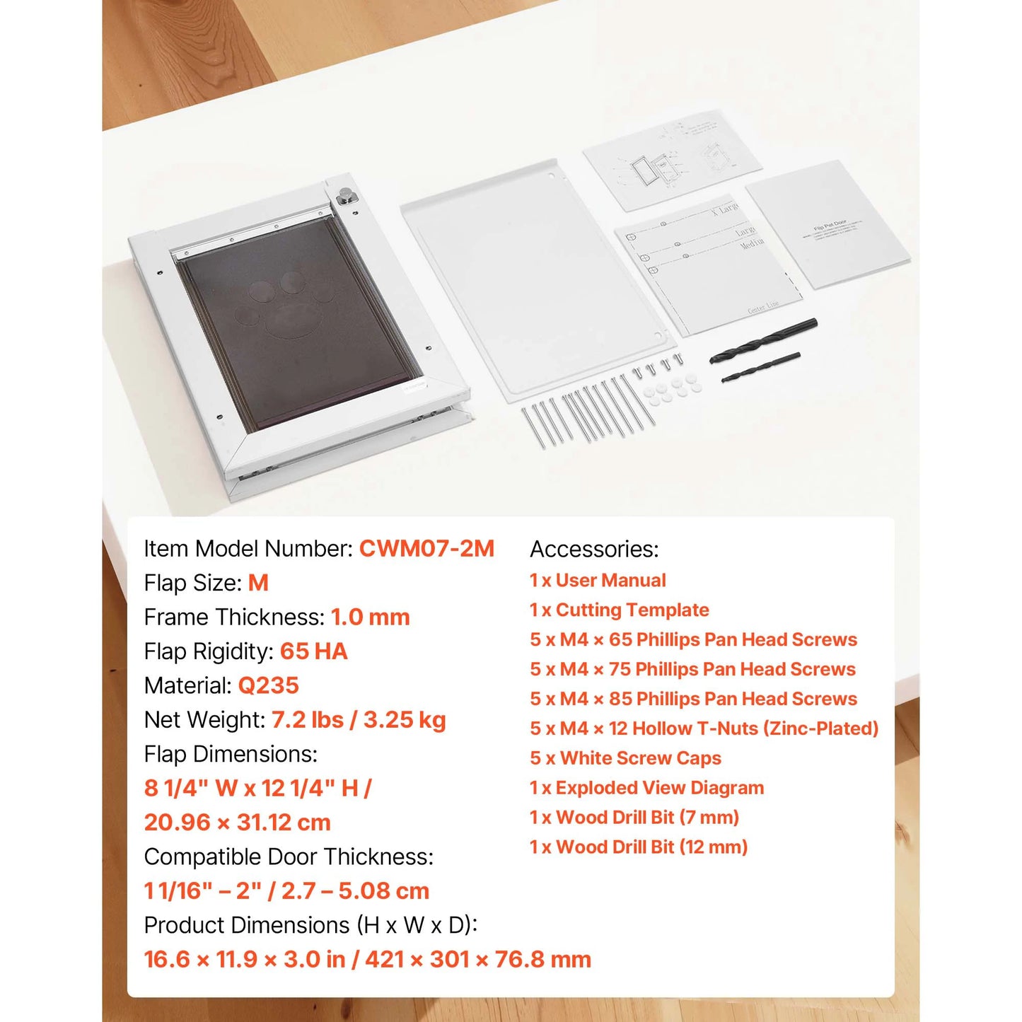SucceBuy Pet Door With Magnetic Flaps And Metal Frame Weatherproof