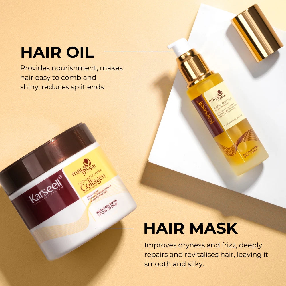 Karseell Collagen Hair Mask and Argan Oil Serum Duo by S And B Enterprise