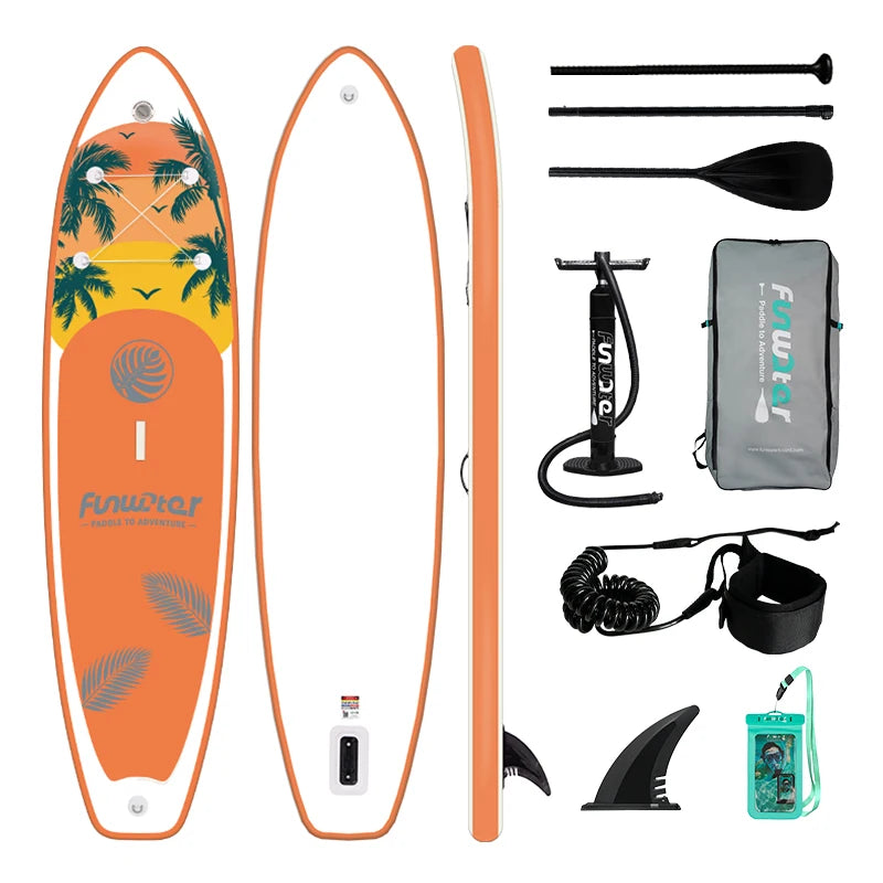 FUNWATER Inflatable Paddle Board Ultra-Light Stand-Up Paddle Board Surfboard for All Skill Levels With SUP Accessories 320-350cm by S And B Enterprise