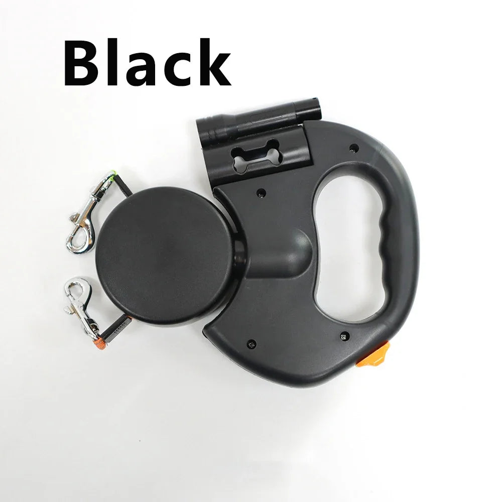 NONECN Auto Retractable Double-Ended Dog Leash With LED Flashlight