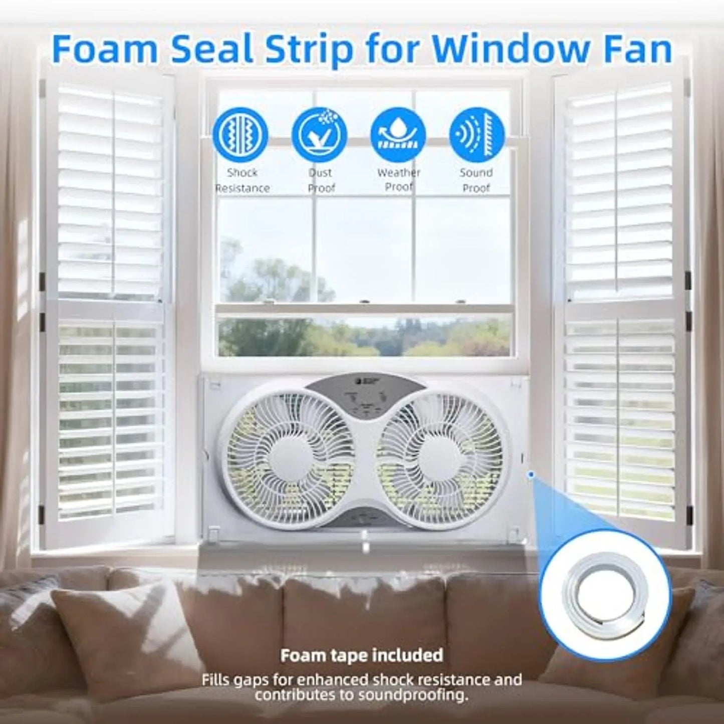 Adjustable Window Fan With Remote And Reversible Airflow 3 Modes