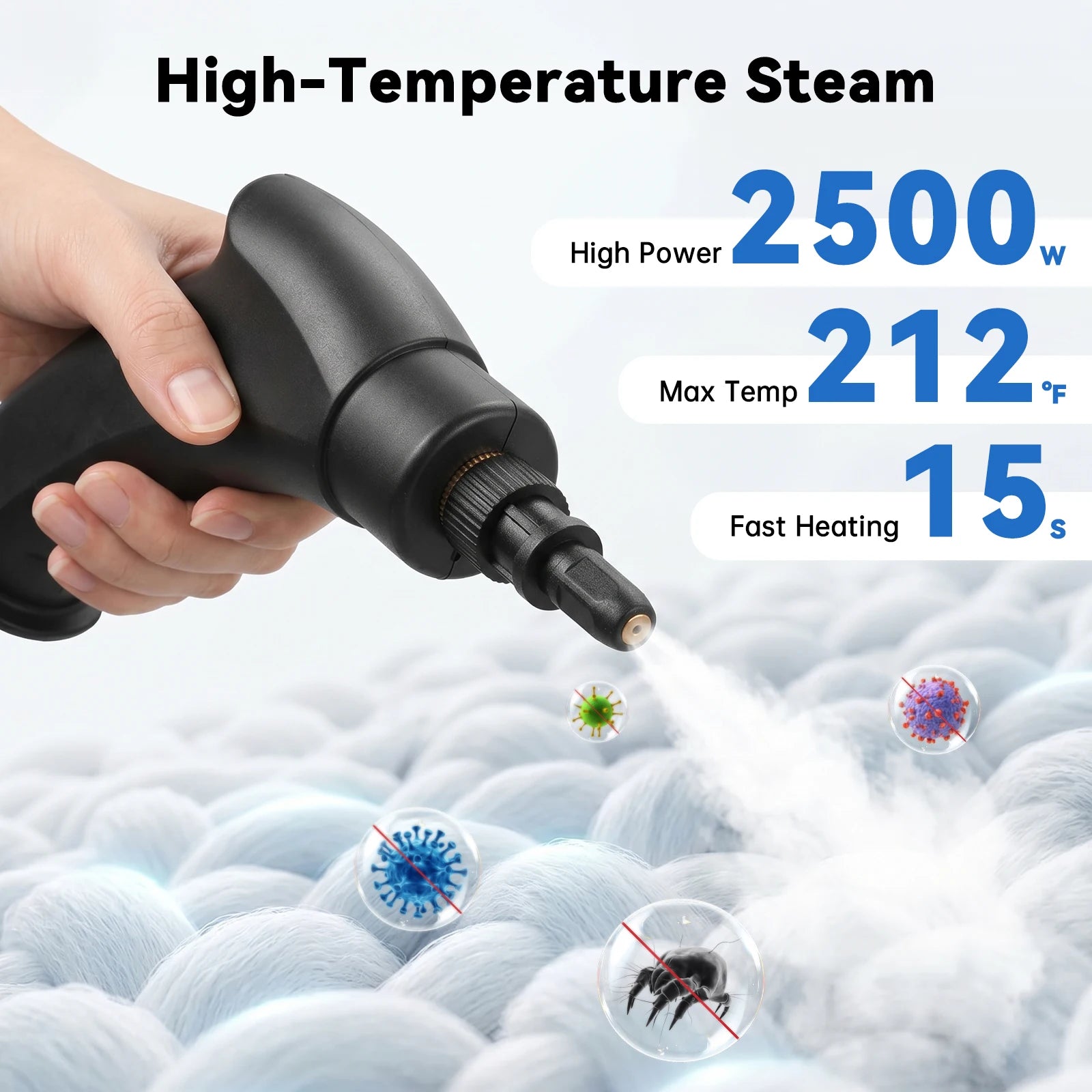 2500W Handheld Steam Cleaner With Accessories 110V US Plug by S And B Enterprise