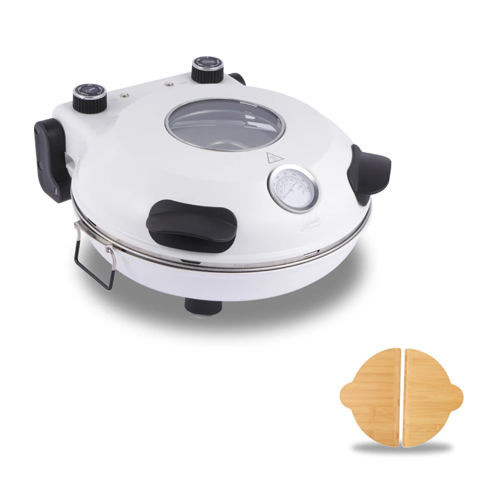 YIBAKE Marble Stone Indoor Electric Pizza Oven Dual Temp Control