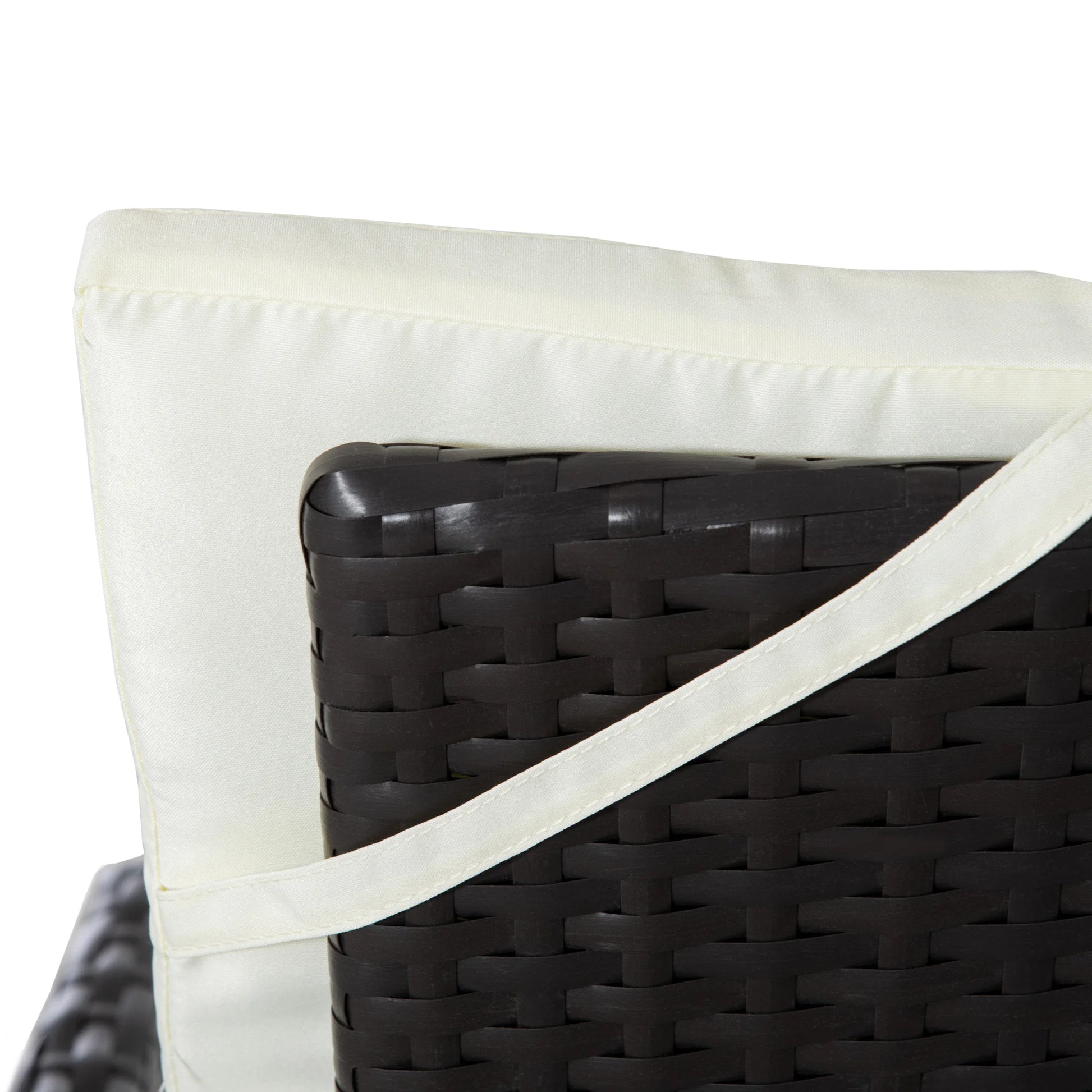 3pcs Patio Reclining Chair Set Rattan Wicker Furniture, Armchairs, Table, White by S And B Enterprise