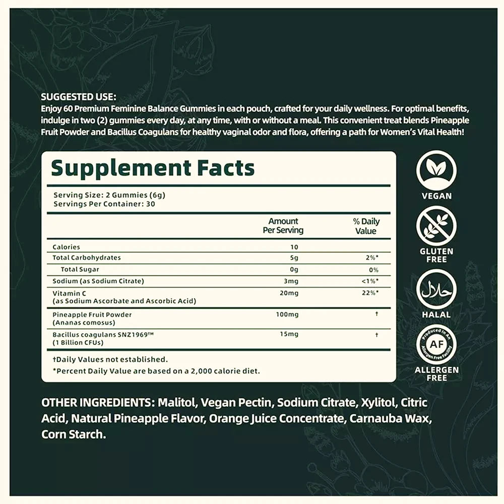 60 Pieces of Vital Source Feminine Balance Gummies Are Selling Well, Caring for Women Preferred Gift - Hawaiian Pineapple by S And B Enterprise