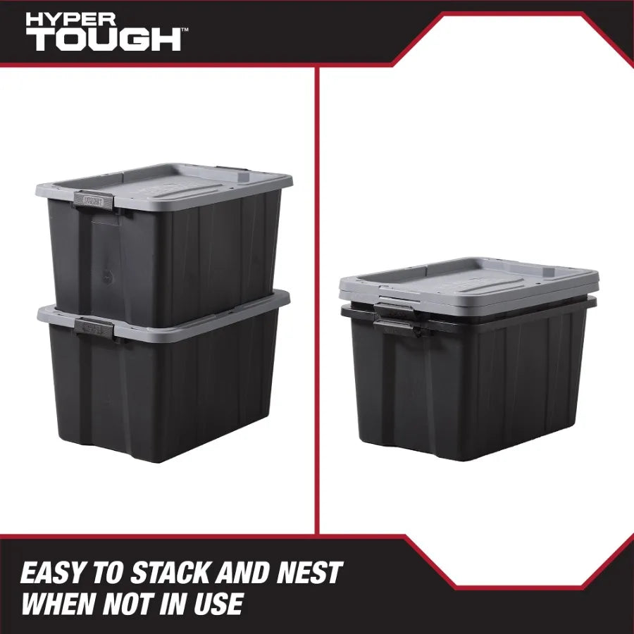Durable Plastic Storage Bin With Secure Latch Lid For Home