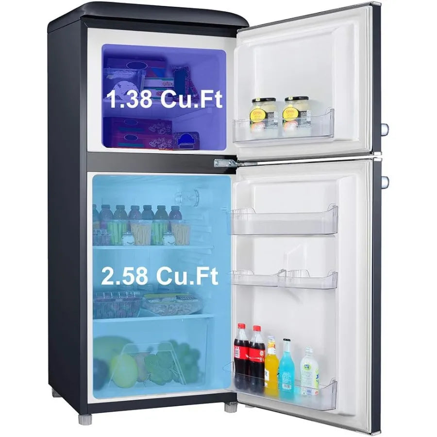 MDNG GLR40TBKER Retro Refrigerator With Dual Doors